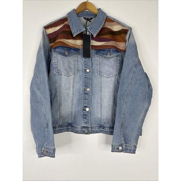 Driftwood Jeans Denim Jacket Arizona Sunrise Womens Plus Size 3X Embroidered NEW - Picture 5 of 16